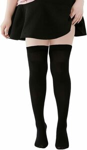  large size black 1 pair collection 22.0-26.0 cm [MOOKISOO] large size knee knee-high socks 80 Denier total 