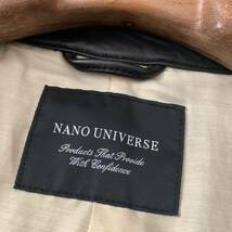 C04 極美品 XL レアサイズ 『ナノユニバース nano universe』羊革 ラムレザー シングル ライダース ジャケット ブルゾン 黒 ブラック 秋冬_画像5