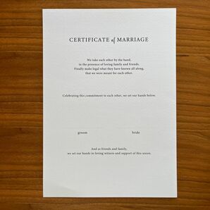 結婚証明書 結婚式 挙式 人前式 誓約書 ウェディングキャンバス ペーパーアイテム ウェディング小物