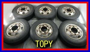 ■中古タイヤホイール■　TOPY 16インチ 6J +128 6H 222.25 JIS TOYO DELVEX M934 215/85R16 120/118L LT ６本 激安 送料無料 J775