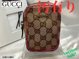 ★☆ GUCCI グッチ ポーチ 小物 GGキャンバス シガレットケース ベージュ ピンク 115249 ★☆