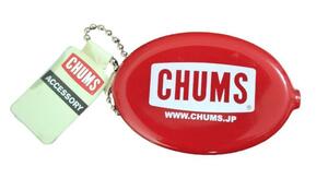 【新品】CHUMS チャムスロゴクイコインウィズボールチェーン コインケース 赤