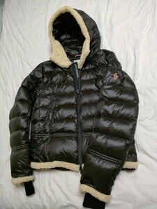 4-4【1円~】MONCLER GRENOBLE BARRHORN モンクレール グルノーブル ムートン ダウンジャケット 海外正規品 本物 希少黒 ハンドウォーマー付