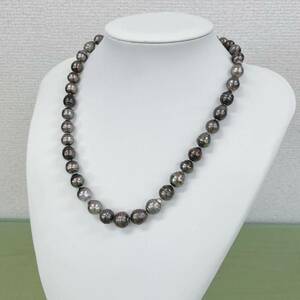 ♪ネックレス パール バロック 7.4-10.2mm 黒真珠 47.5cm