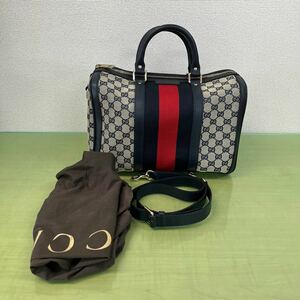 ◎GUCCI グッチ ボストンバッグ シェリーライン 247205 GGキャンバス ハンドバッグ 2WAY