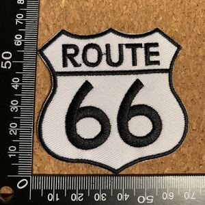 【ワッペン1枚】ROUTE66★アイロン刺繍☆入園入学新学期準備にアップリケ ルート66 車 バイカーパッチ ビンテージ