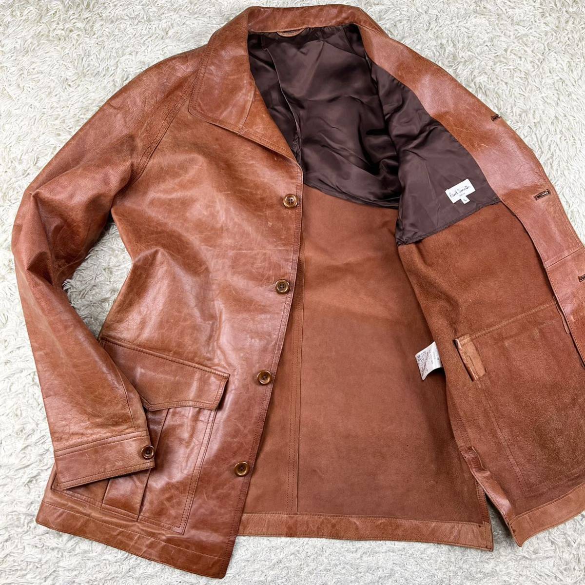 Sản phẩm 希少2way立ち襟◇Paul Smith LONDON◇極上レザーテーラード