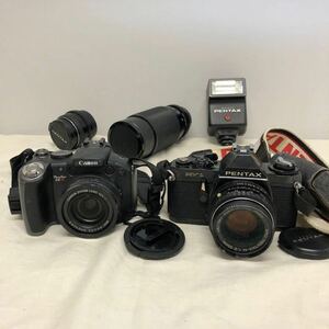 【ジャンク中古品】PENTAX MV1 、Canon Power Shot S5ISのカメラと、Tokina、PENTAXレンズ、フラッシュまとめて出品
