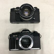 【中古・ジャンク品】Canon KONICA OLYMPUS minoltaフィルムカメラ5点と・Canonのレンズ5点セット_画像4