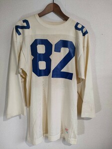 60s 70s チャンピオン フットボールTシャツ ホワイト 44 L タタキタグ