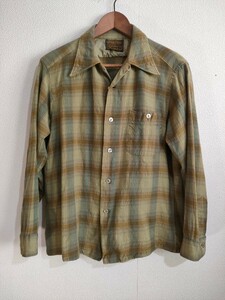 70s ペンドルトン　ウールチェックネルシャツ　L サーペンドルトン　