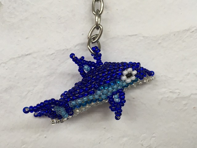 珠子钥匙扣海豚珠 amigurumi 珠饰种子珠珠饰手工毛绒玩具吊饰, 珠饰, 完成的产品, 其他的