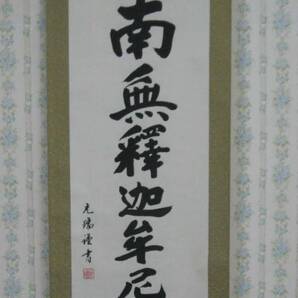 【開封品】掛軸 尺五立 釈迦名号 南無釈迦牟尼佛 大森光瑞 送料無料