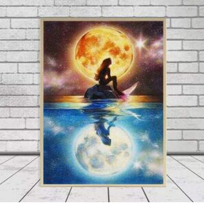 新品 ダイヤモンドビーズ マーメイド ダイヤモンドクロスステッチ 風景画 ダイヤモンドアート ジグソーパズル