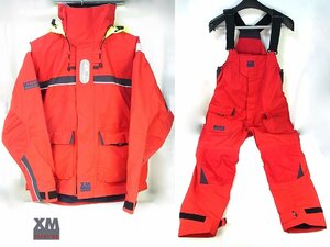 ◆XM Yachting/エグゼム◆オフショアジャケット＆トラウザーズ 計2点セット◆レッド/赤◆Lサイズ◆航海/レース/ボーディング◆防水◆通気◆