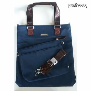 2◆未使用◆NEWYORKER/ニューヨーカー◆ダイドーリミテッド A4 トートバッグ 4way インナーポーチ付◆ネイビー◆