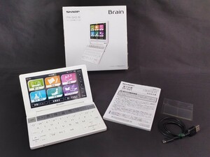 ★美品 SHARP シャープ カラー 電子辞書 Brain PW-SH2 USBケーブル 取説 箱付き ブレイン 電子手帳 ホワイト現状品