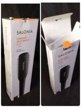 ★美品 SALONIA サロニア ストレートヒートブラシ スリム SL-012BKS ブラック 100℃ - 210℃ 50W 箱付き ヘア ドライヤー 現状品 くるくる_画像10