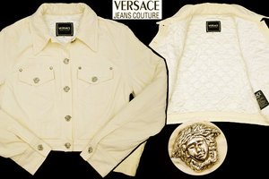 A-4388★送料無料★VERSACE JEANS COUTURE ヴェルサーチ クチュール★イタリア製 メデューサ釦 中綿 ショート丈 ジャケット ジャンパー Ｓ