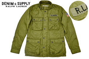 A-4389★送料無料★美品★DENIM&SUPPLY RALPH LAUREN ラルフローレン★正規品 グリーン TALON ナイロン中綿 フィールド ジャケット M