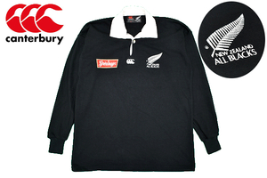 Y-6885★超美品★CANTERBURY NEW ZEALAND カンタベリー ニュージーランド製 代表★ALLBLACKS オールブラックス ラガーシャツ ジャージ Ｓ