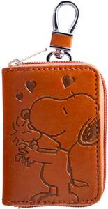  Snoopy high high (Hi-High) Peanuts SNKC-03 smart key case card storage type Brown new goods 