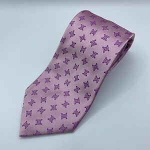 * free shipping * new goods * Italy made *CELINE( Celine )/ silk 100%/ necktie / wedding / party / total pattern / pink series 