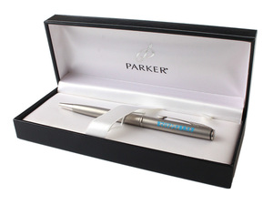 N12808 新品未使用 PARKER パーカー 聖マリアンナ医科大学 ツイスト式 ボールペン シルバーカラー 箱付き INSIGNIA インシグニア 筆記具