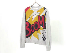 13882 美品 3.1 Phillip Lim 3.1フィリップリム BOOM プリント ヴィンテージ風 スウェット トレーナー トップス S/P グレー レディース