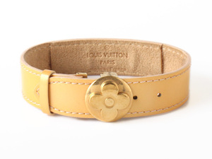 N13437 LOUIS VUITTON ルイヴィトン グッドラック ブレスレット M91411 モノグラム ヴェルニ バングル クリーム×ゴールド フランス製