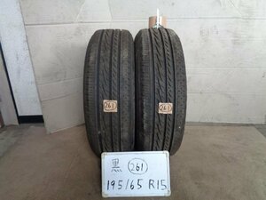 黒●261　Ｓ301　ブリヂストン REGNO GRVⅡ　195/65Ｒ15　中古 2本セット