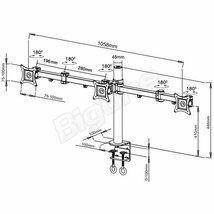 BigOne モニター アーム トリプル スタンド デスクトップ パソコン PC モニタ ディスプレイ ディスプレー 3画面 マルチ 用 ～27インチ VESA_画像2