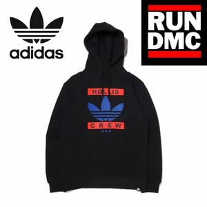 Lサイズ 新品 RUN D.M.C. × adidas originals コラボ パーカー RUN DMC HOODY フーディー フーディ スウェット 黒 ブラック 国内正規品