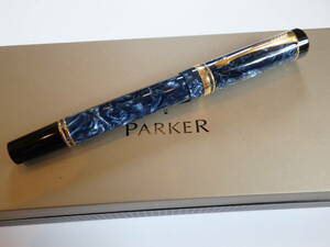 *[ beautiful goods ] Parker Duo folding Inter National green marble pen .:18K750 solid Gold M