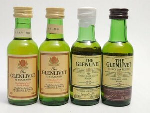 ★★GLENLIVET グレンリベット 12年/15年 ミニボトル 50ml 4本セット★AC18457