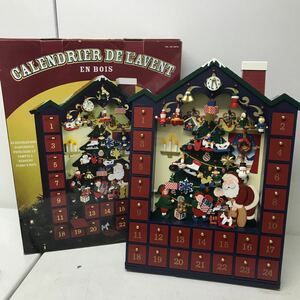 1110D アドベントカレンダー CALENDRIER DE L'AVENT 木製 クリスマス カウントダウン イベント 行事 横:約40cm 高さ:約56.5cm 奥:約5.5cm