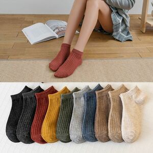 レディースソックス socks-l01-c07 スニーカーソックス 綿 高品質 婦人靴下 くるぶし靴下　ショートソックス　無地　10足組