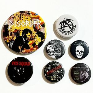 ☆新品☆Disorder Crass Partisans Discharge Vice Squad Dead Kennedys Chaos UK ハードコア パンク バッジ(検)Crust 666 ライダース #2