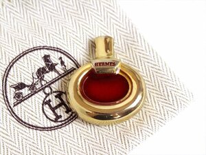 良品☆HERMES【エルメス】パルファム ドゥ エルメス ペンダントトップ☆parfum d' Hermes☆レッド×ゴールドカラー☆アンティーク☆ロゴ☆