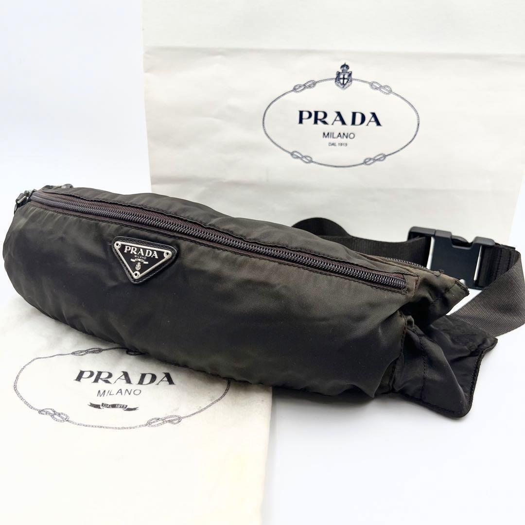 美品 PRADA プラダ ショルダーバッグ 2way 三角プレート スマホケース