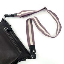 《美品》BALLY バリー メンズ ビジネス トレスポ レザー ショルダーバッグ ブラック 斜め掛け ウィークエンド　カード付属_画像7