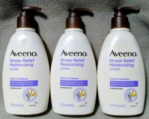 # free shipping #3 piece collection a Vino 354ml -stroke less relief mo chair tea Rising lotion Aveeno Stress Relief Moisturizing