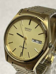 【16】1円〜【稼働品】SEIKO セイコー クロノス クォーツ 8123-7080 デイデイト 純正ベルト ゴールド メンズ 同梱不可