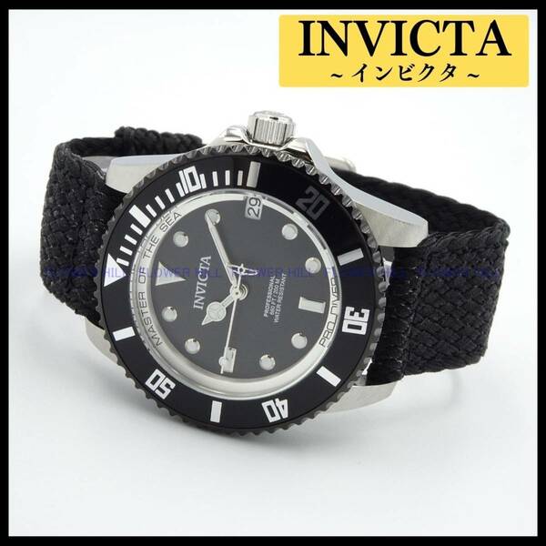 【新品・送料無料】インビクタ INVICTA 腕時計 メンズ レディース 自動巻き カレンダー プロダイバー 38241 ブラック ポリエステルバンド