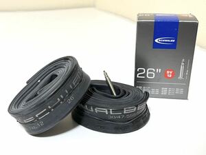 【送料無料】26インチ仏式チューブ Schwalbe SV12 26×1.35-1.75 バルブ長40mm 新品2個セット《650A/B×32-42対応》