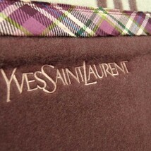 【未使用】YVES SAINT LAURENT YSL ブランケット(リバーシブル) 140cmX200cm 毛100% ウール毛布 イブサンローラン/120_画像3