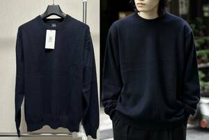 新品 2 BATONER INNOCENT CASHMERE CREW NECK バトナー カシミヤ ニット セーター カーディガン ネイビー 紺 BN-21FU-006 ユニセックス