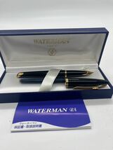 【美品】WATERMAN ウォーターマン PARKER ペン先 18K 750 万年筆 ボールペン ネーム入り 筆記用具 ブラック系_画像1