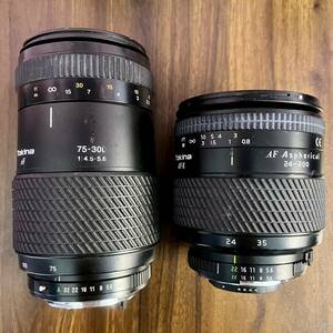 ★ Tokina AF 75-300mm F4.5-5.６ / オリンパス用★Tokina トキナー AF Aspherical 24-200mm F3.5-５.６ / ニコン用 の計2本【ジャンク品】