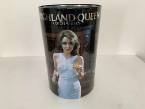 HIGHLAND QUEEN SCOTCH WHISKY ウイスキー ブリキ スチール ゴミ箱 昭和レトロ ビンテージ ジャンク 中古 現状品 szlp